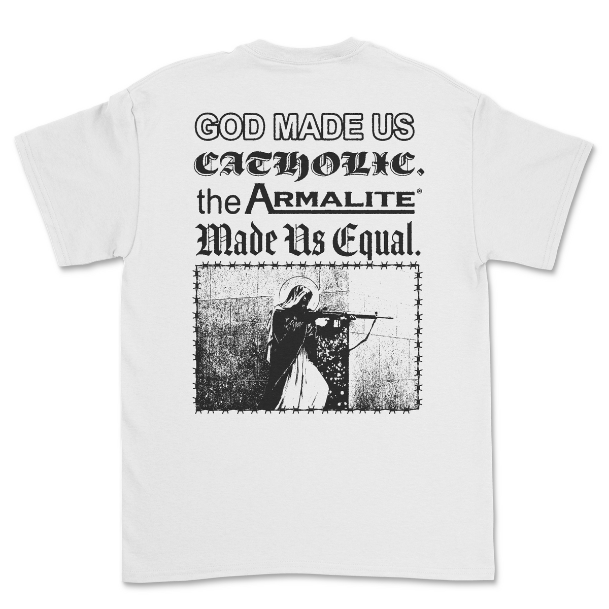 God Made Us Catholic T-shirt [FRONT AND BACK PRINT]