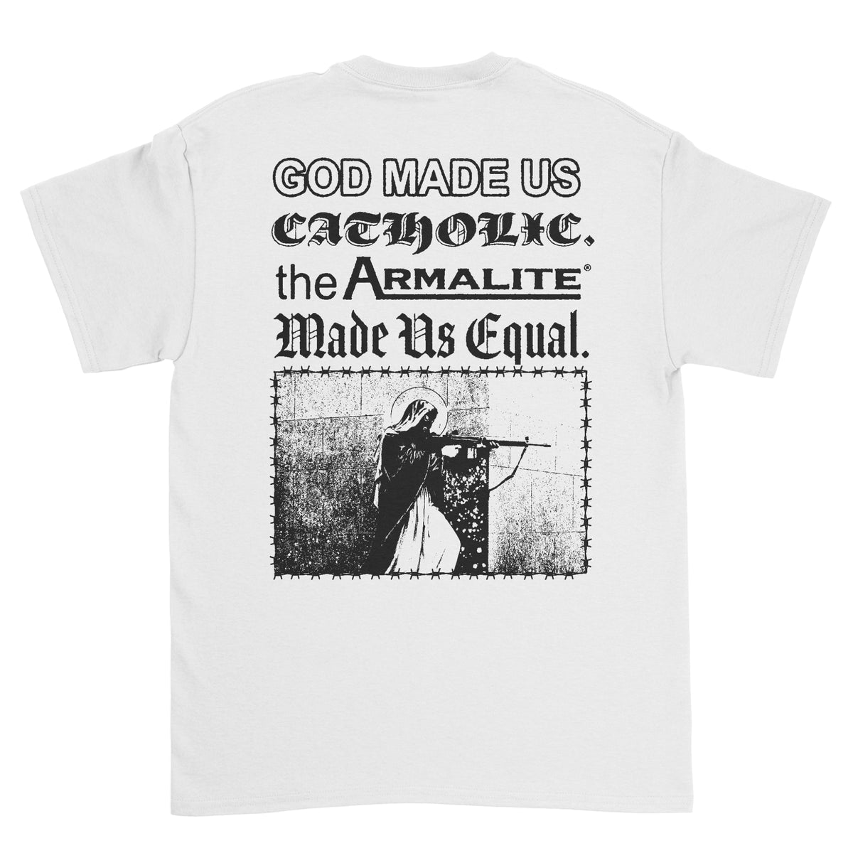 God Made Us Catholic T-shirt [FRONT AND BACK PRINT]